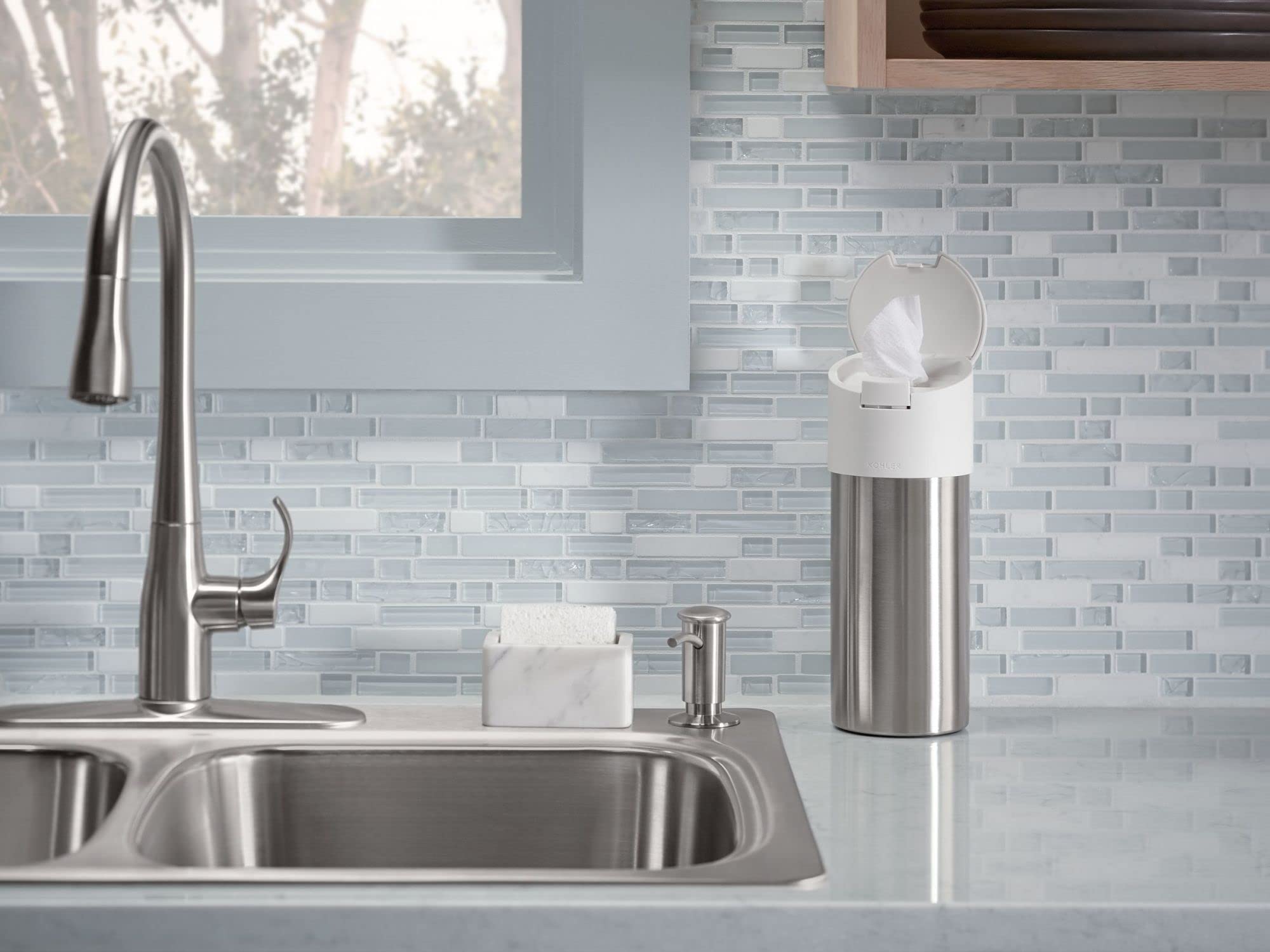 Kohler K-1895-C-Bn Soap Or Lotion Dispenser With Contemporary Design (Clam Shell Packed), Brushed Nickel